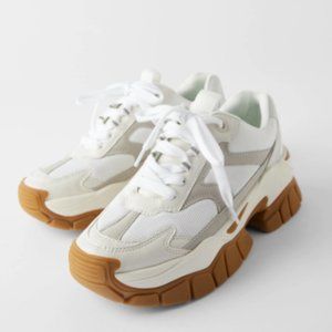 zara chunky neutral sneakers